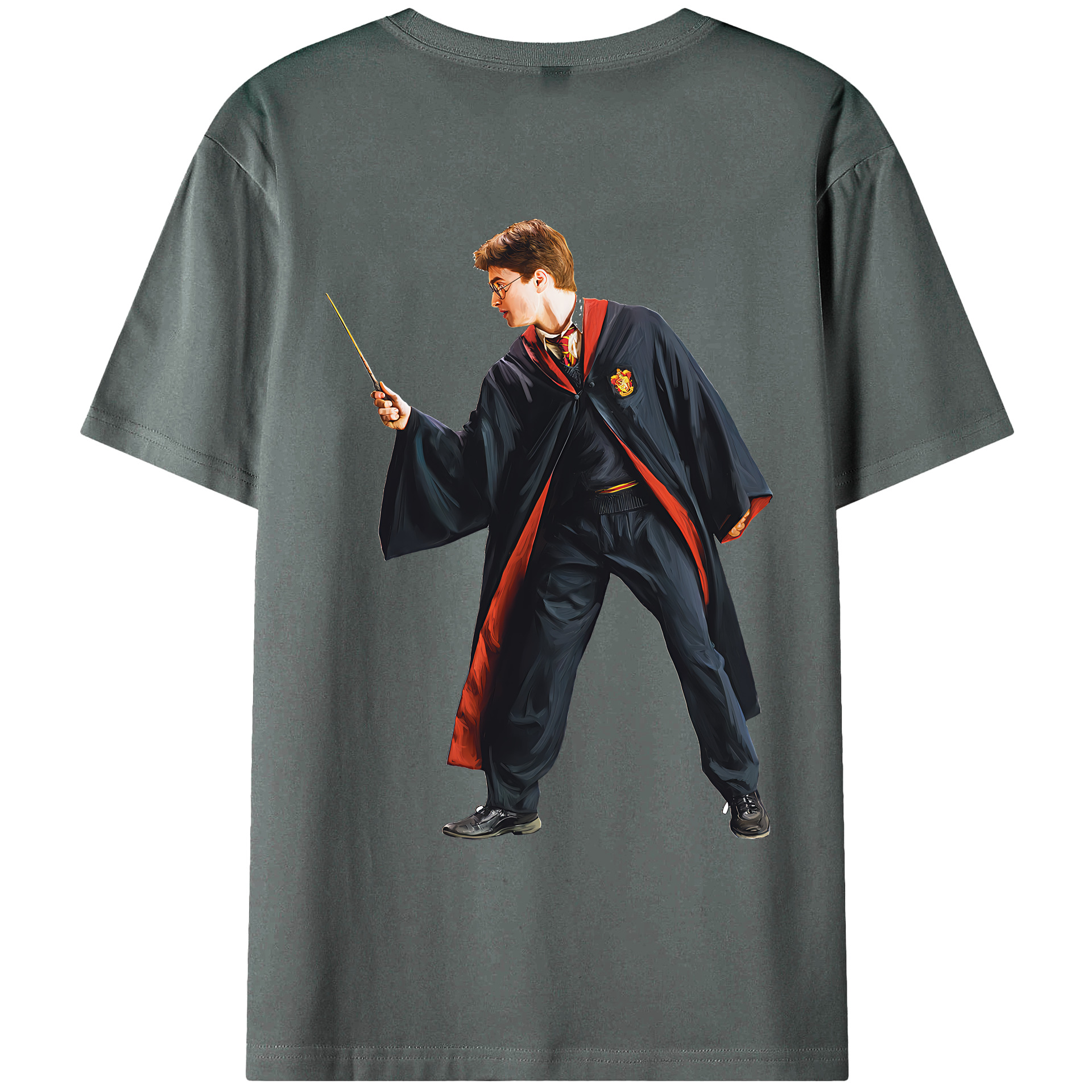 （画像用） Harry Potter ハリー・ポッターシリーズ 綿100％ メンズ半袖Tシャツ（バックプリント） 通気性
